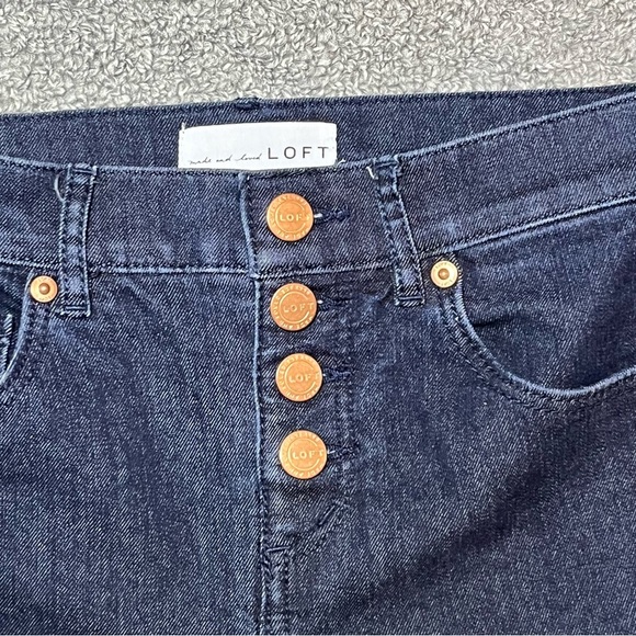 LOFT Modern Skinny Jeans Women’s Size 00 Blue Button Fly Ankle Denim - Picture 3 of 11